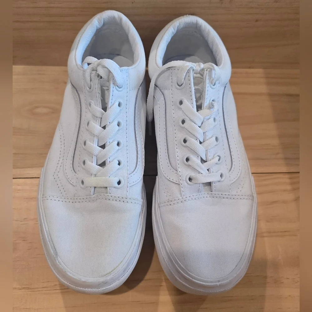 Van's White Platform Sneakers - Picture 3 of 9